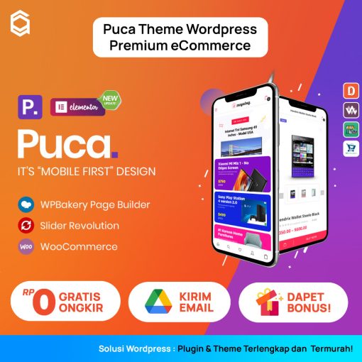 Puca Tema Wordpress Premium eCommerce - Responsif & Mobile Friedly - Theme WordPress Termurah + BONUS