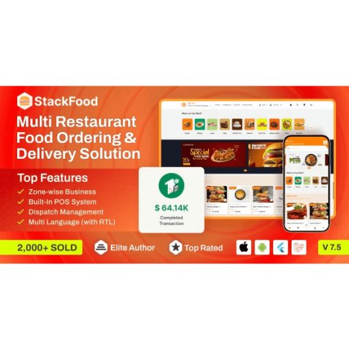 StackFood Multi Restaurant – Food Delivery App with Laravel Admin and Restaurant Panel (Bundle)