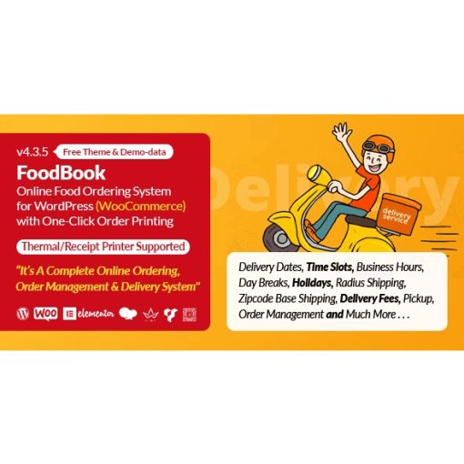 FoodBook | Online Food Ordering & Delivery System for WordPress with One-Click Order Printing (Bundle Addons)