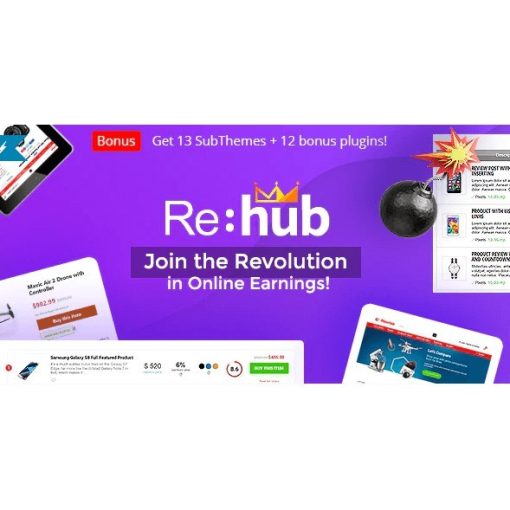 REHub – Multi Vendor Marketplace, Affiliate Marketing Wordpress Theme ( Lisensi Ori )