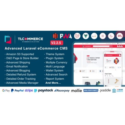 TLCommerce | Laravel & VueJS Powered Ecommerce CMS with PWA