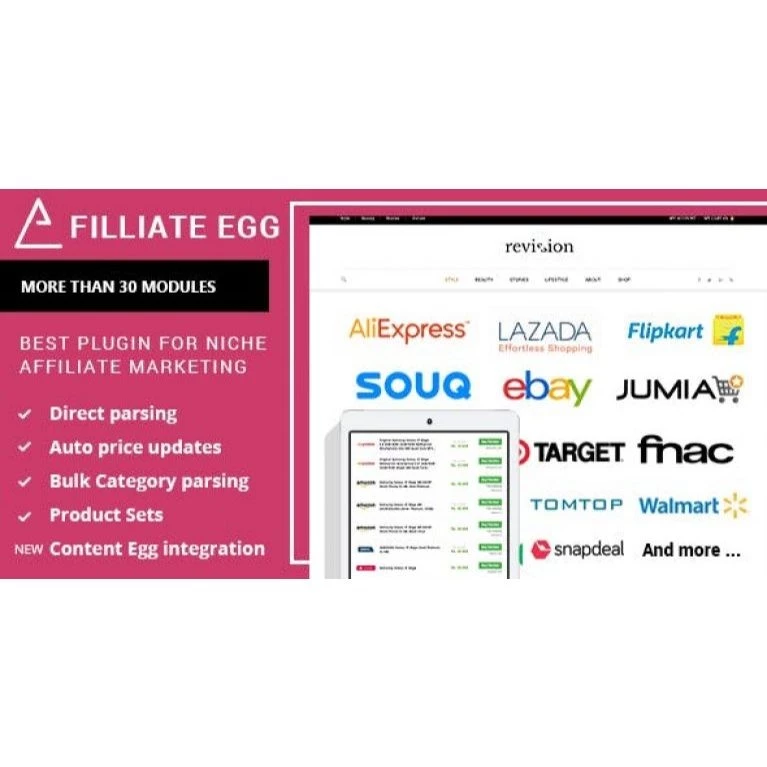 Affiliate Egg Pro – Niche Affiliate Marketing WordPress Plugin Lifetime License GRATIS Update + BONUS