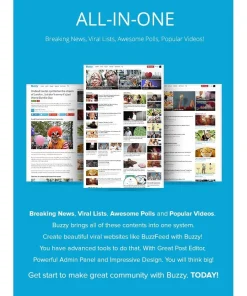 Alternative view of Buzzy – News, Viral Lists, Polls and Videos (Bundle Addons)