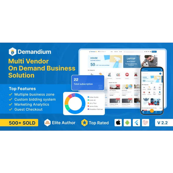 Demandium – Multi Provider On Demand, Handyman, Home service App (Bundling)