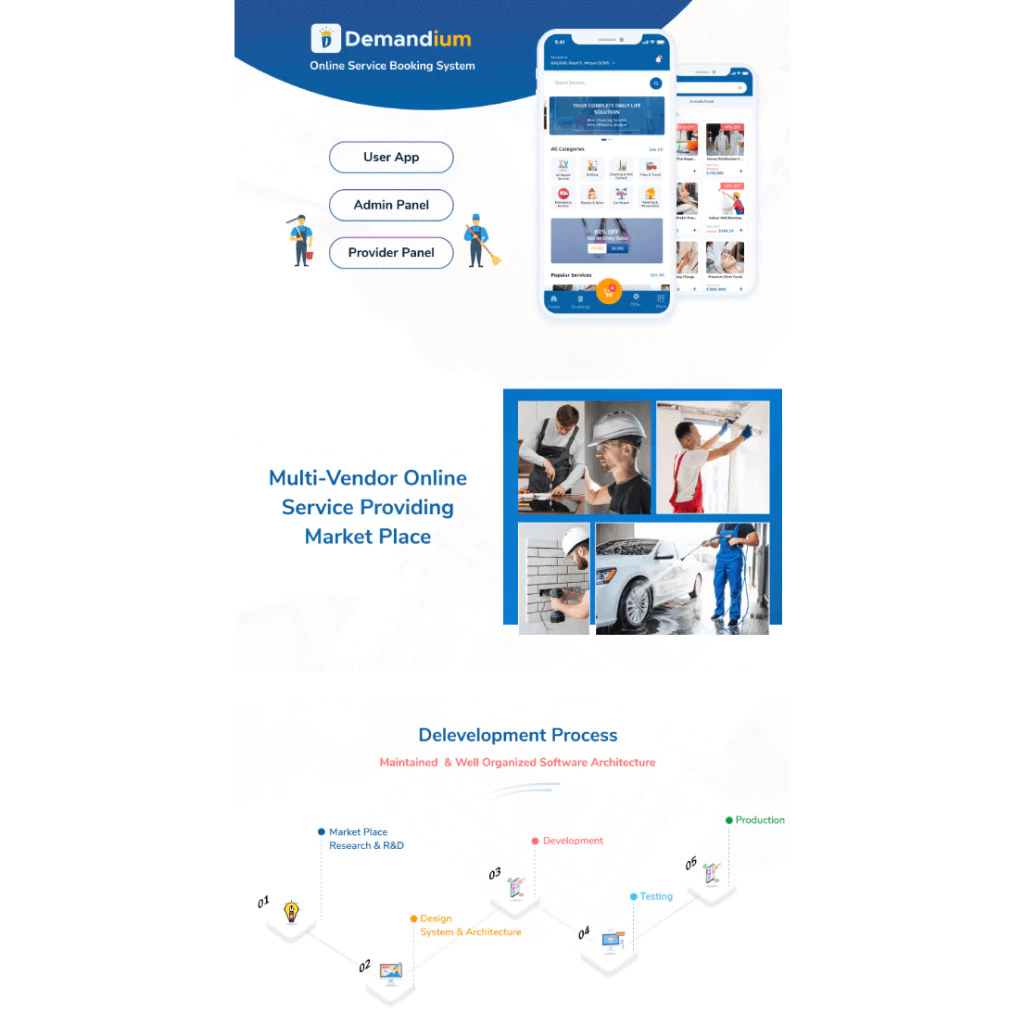 Demandium – Multi Provider On Demand, Handyman, Home service App (Bundling) - Image 2