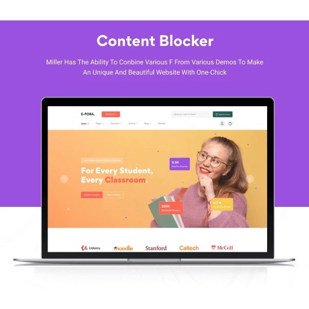 Epora – Online Courses & Education WordPress Theme - Image 2