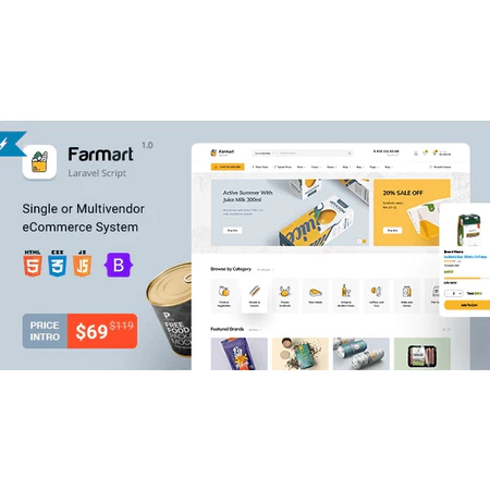 Farmart – Single or Multivendor Laravel eCommerce System