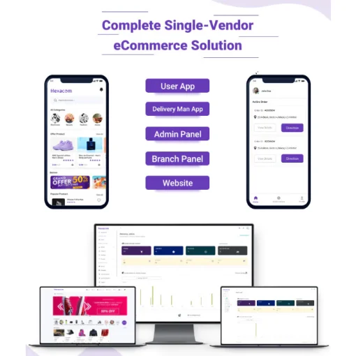 Hexacom single vendor eCommerce App with Website, Admin Panel and Delivery boy app PANDUSOLUSI - Image 2