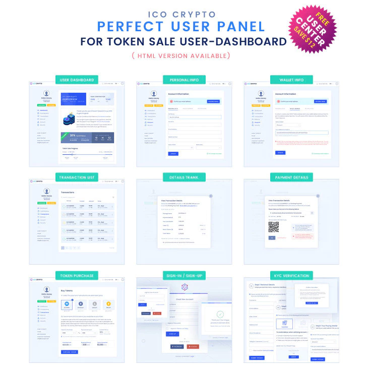 ICO Crypto – Multi-Purpose Landing Page HTML Template PANDUSOLUSI - Image 2