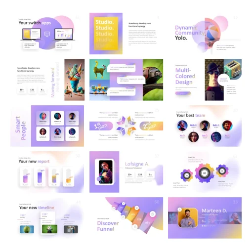 Multicolor Creative Gradient PowerPoint Presentation Template - Image 5