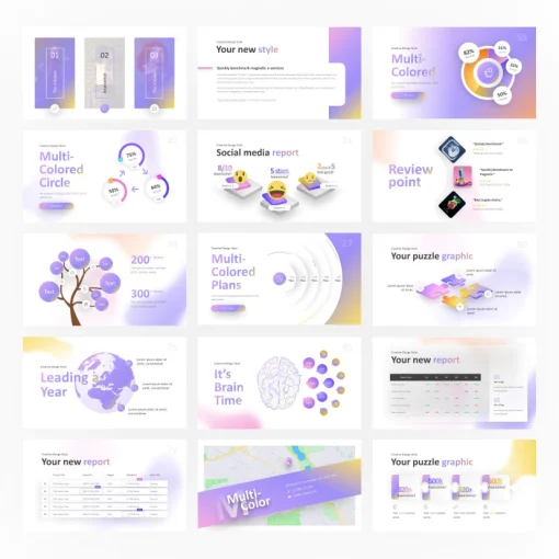 Multicolor Creative Gradient PowerPoint Presentation Template - Image 7