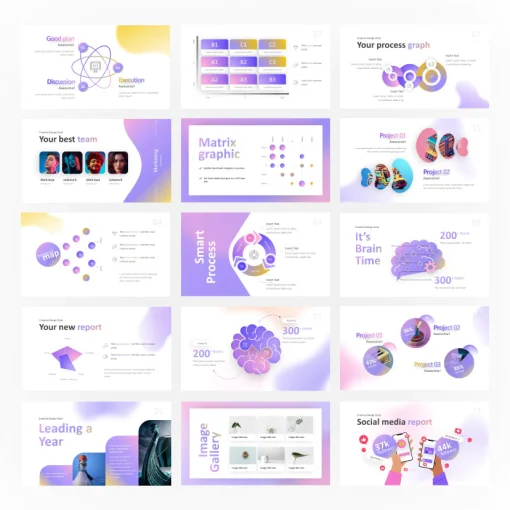 Multicolor Creative Gradient PowerPoint Presentation Template - Image 8