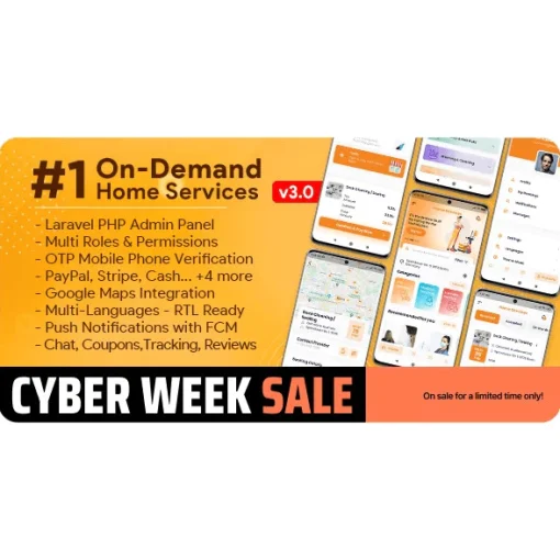 On-Demand Home Services, Business Listing, Handyman Booking with Admin Panel
