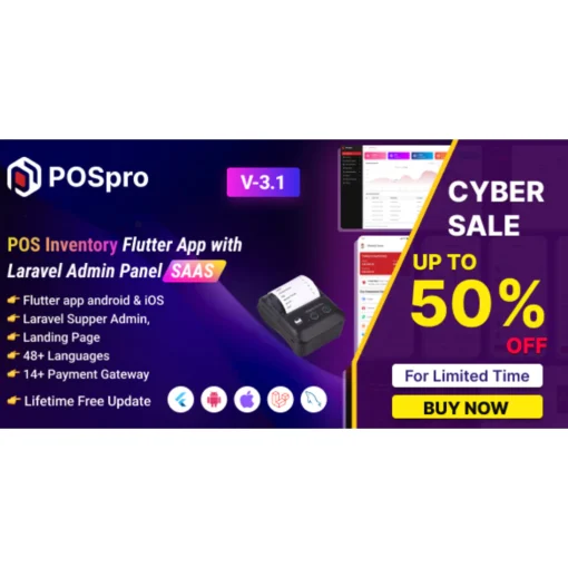 POSpro - POS Inventory Flutter App with Laravel Admin Panel SAAS BISA PRINTER BLUETOOTH
