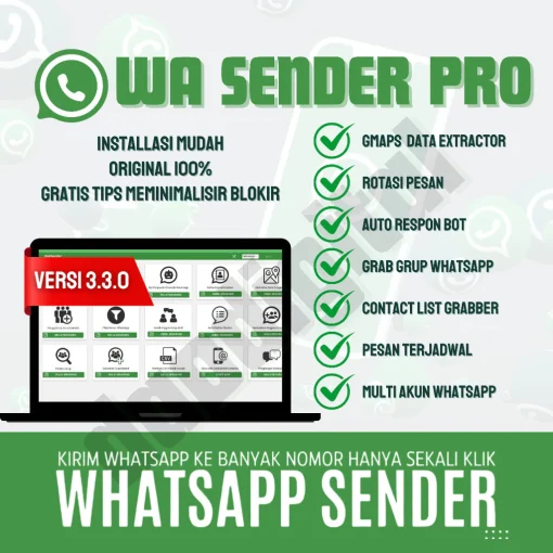 SOFTWARE BROADCAST PESAN WA SENDER PRO VERSI TERBARU WA BULK SENDER WA BLASTER 2024 BOTMASTER