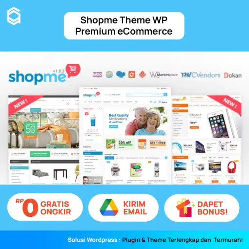 Shopme Tema Wordpress Premium eCommerce - Responsif & Mobile Friedly - Theme WordPress Jualan Online + BONUS