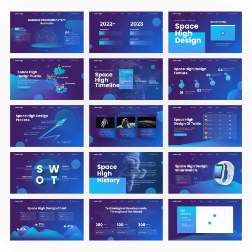 Space High Creative Technology Powerpoint Presentation Template Full Animasi - Image 4
