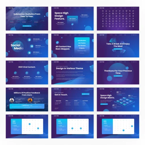 Space High Creative Technology Powerpoint Presentation Template Full Animasi - Image 8