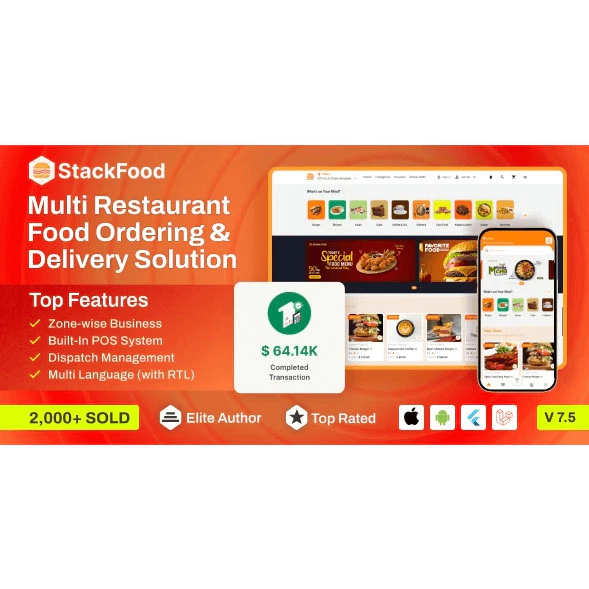 StackFood Multi Restaurant – Food Delivery App with Laravel Admin and ...