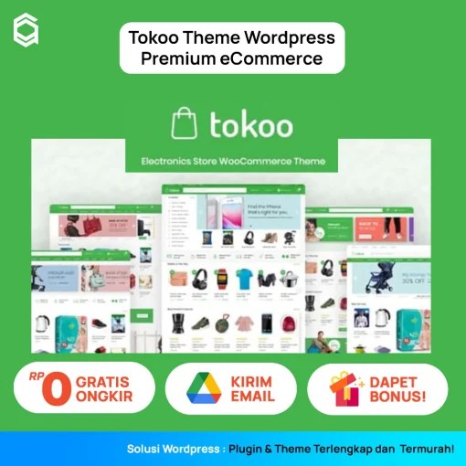 TOKOO Tema Wordpress Premium eCommerce - Responsif & Mobile Friedly - Theme WordPress Toko Online + BONUS