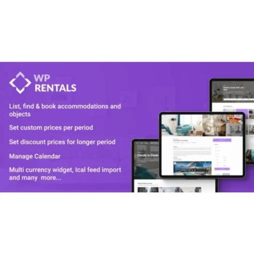 WP Rentals THEME Wordpress Lifetime License GRATIS Update + BONUS