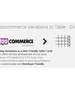 Woocommerce Variations to Table – Grid