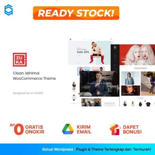 Zuka Theme Wordpress Premium Clean & Minimalist Responsive Unlimited Domain