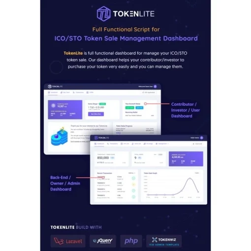 TokenLite – ICO / STO Token Sale Management Dashboard – ICO Admin Script (Extended Version) - Image 2