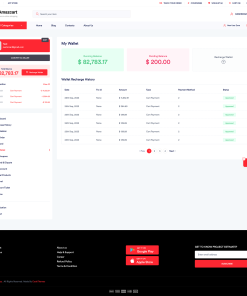 User wallet summary and transaction history interface