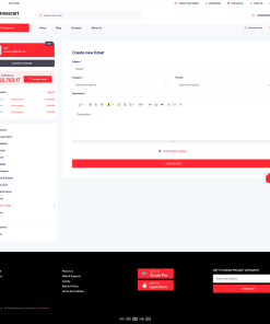 Amazcart support ticket creation interface
