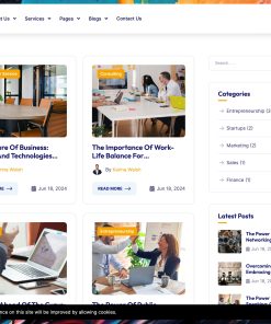 Apex website showcasing business articles and categories.