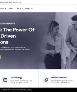 Business professionals discussing data-driven strategies