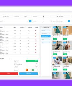 Sales dashboard for a retail management system.